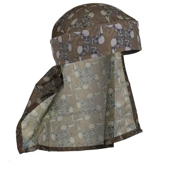 Hk Army Hostilewear Headwrap - Tan Skulls / Tan Mesh 1