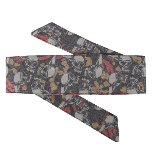 Hk Army Hostilewear Vintage Headband - Skulls Tan/Red 1