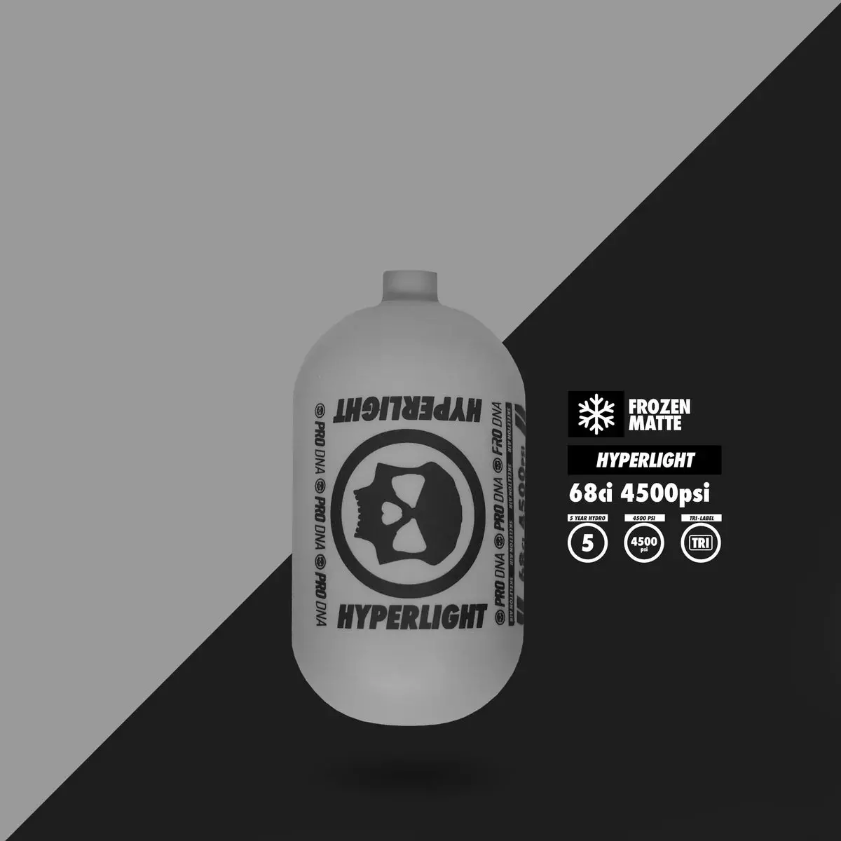 Infamous "Frozen Matte" Hyperlight Paintball Tank - 68/4500 Bottle Only 2
