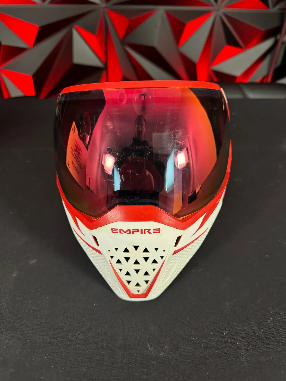 Used Empire Evs Paintball Mask - White / Red 1