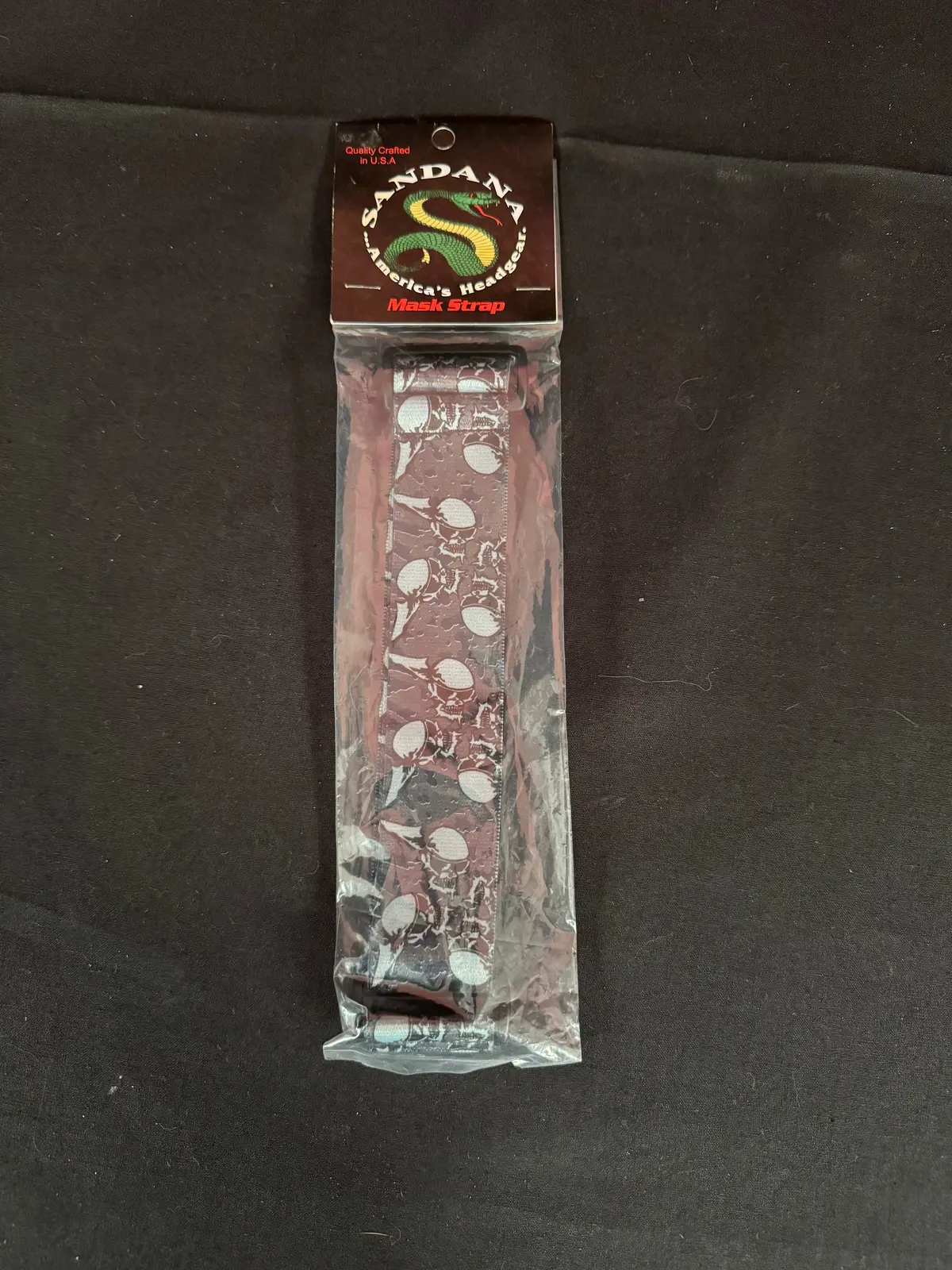 Used Sandana Goggle Strap - Black Flying Skulls 1