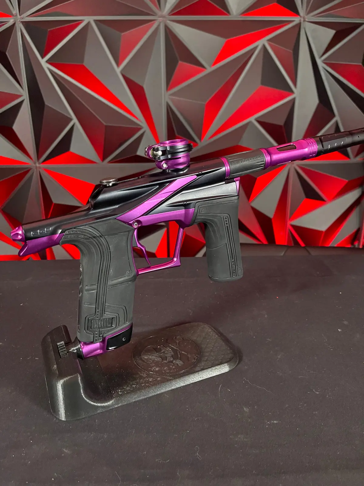 Used Planet Eclipse Lv2 Paintball Gun - Black/Purple W/ Infamous Deuce Raptor Trigger 1