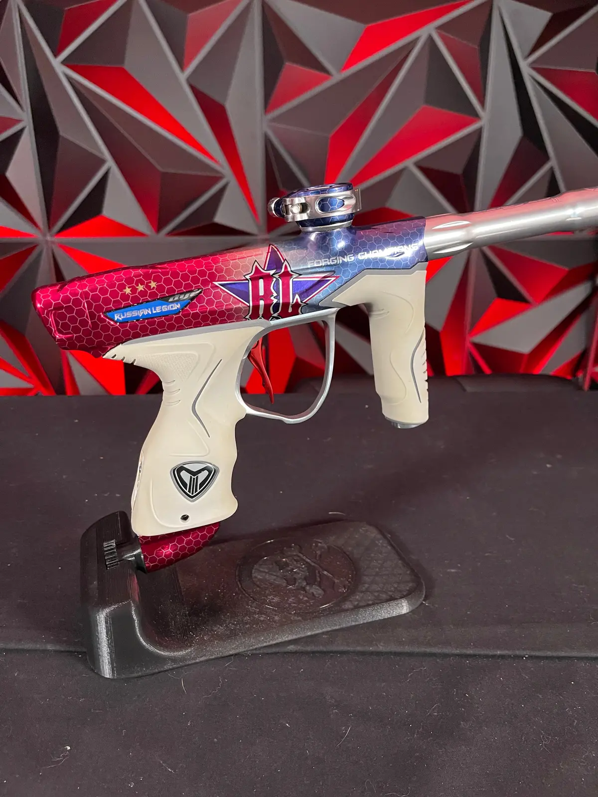 Used Dye M3s Paintball Gun - Le Russian Legion W/ White Grips 1