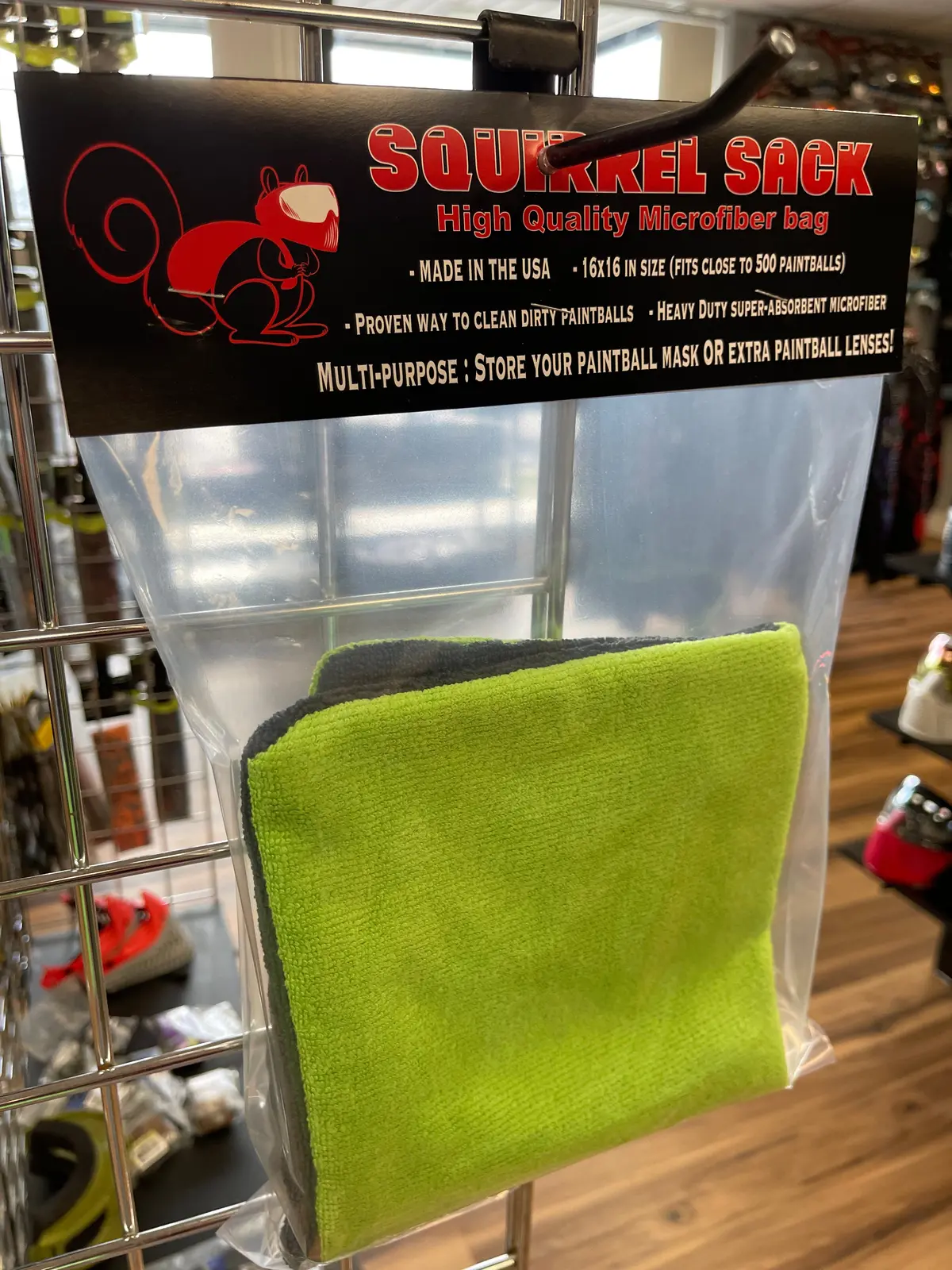 Squirrel Sack Microfiber Bag - Black/Green 1