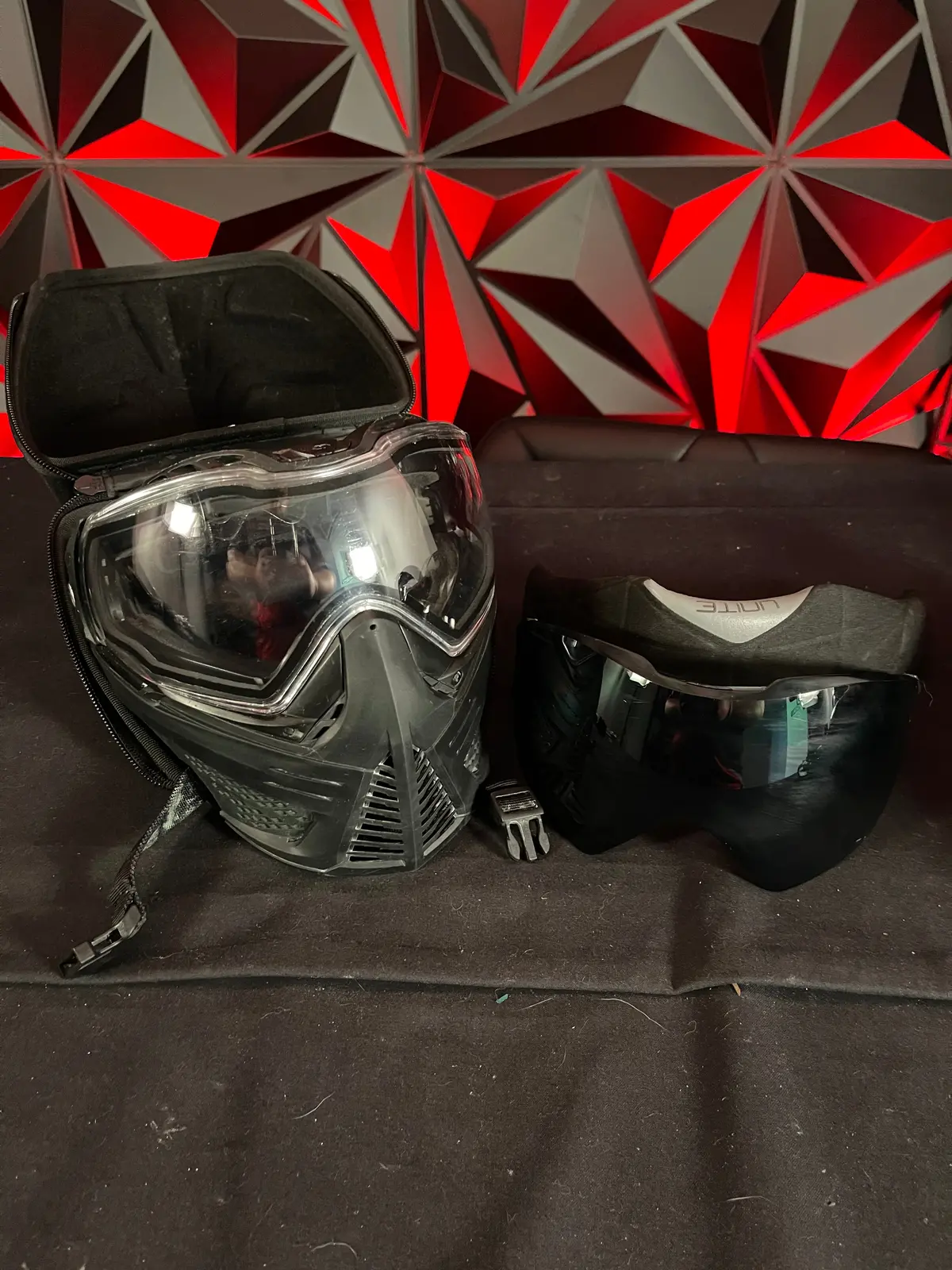 Used Push Unite Base Model Paintball Mask - Black W/ Clear & Smoke Lens 1