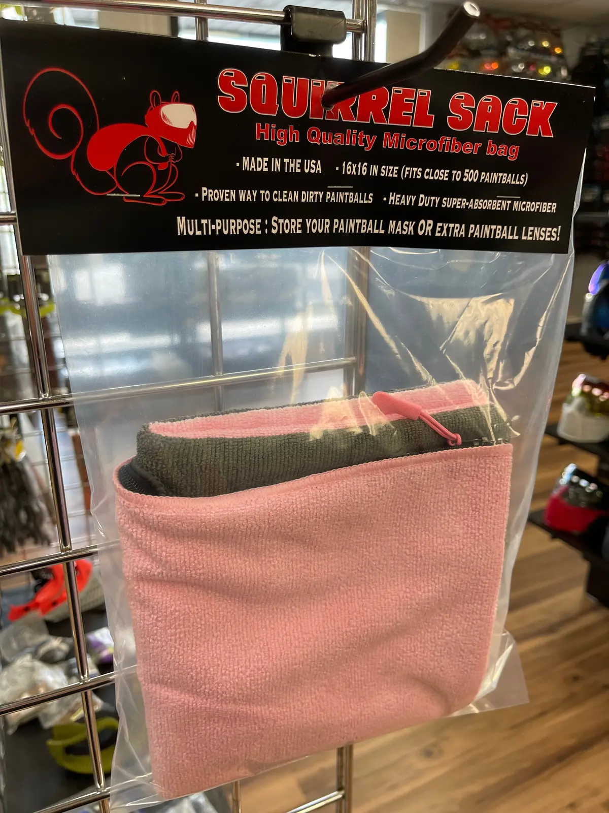 Squirrel Sack Microfiber Bag - Pink/Grey 1