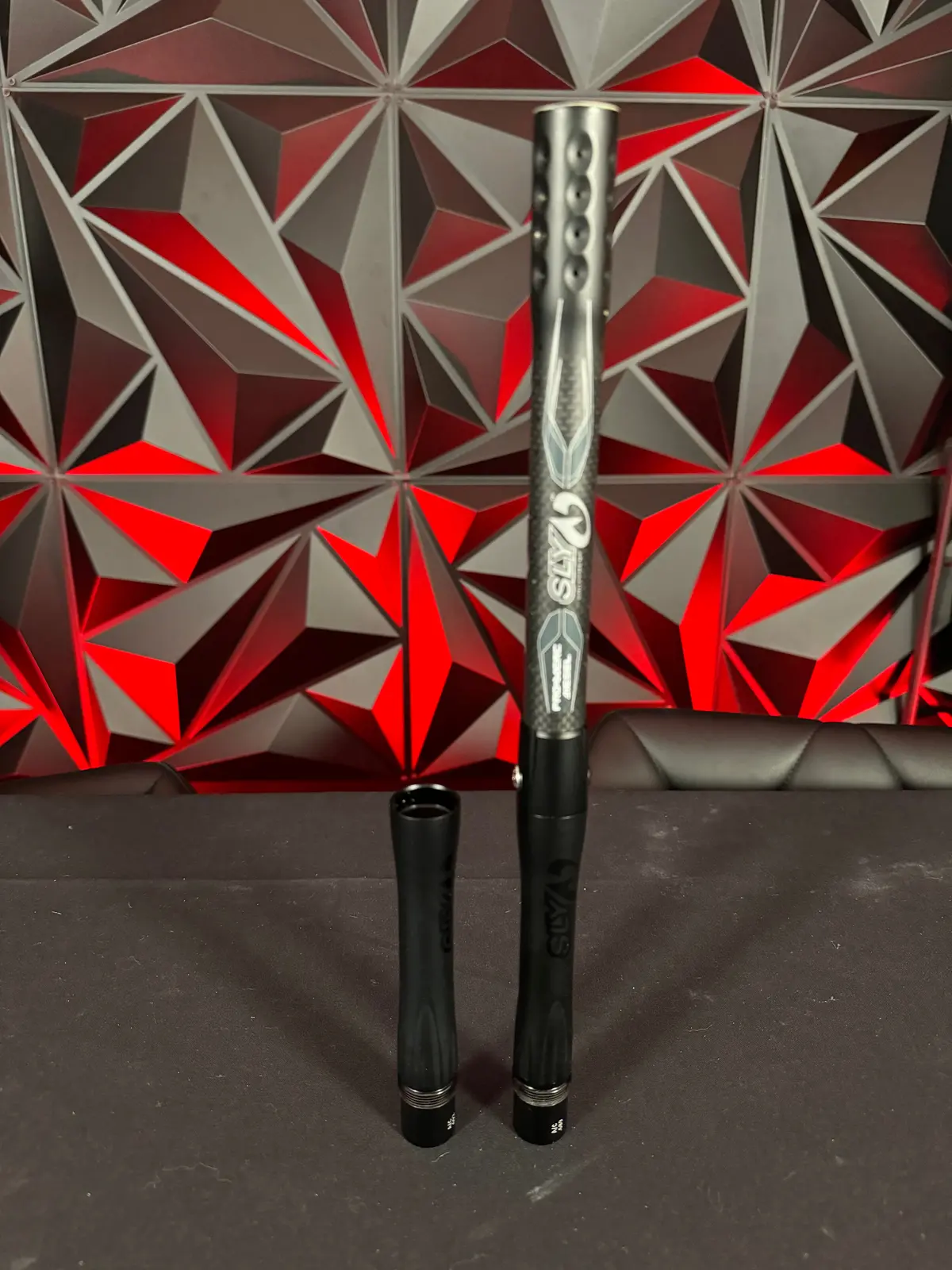 Used Sly Pro-Merc Diesel Carbon Fiber Paintball Barrel Kit - Autococker Threaded W/ Barrel Case 1