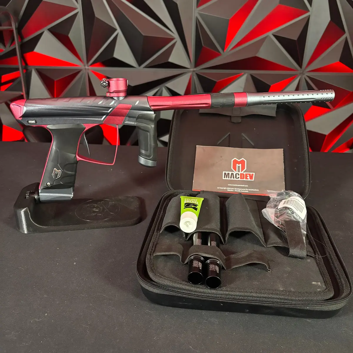 Used Macdev Prime Xts Paintball Gun - Pewter/ Red 1