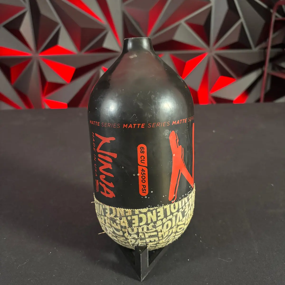 Used Ninja Sl2 68/4500 Paintball Tank - Matte - Black/Red **Bottle Only** 1