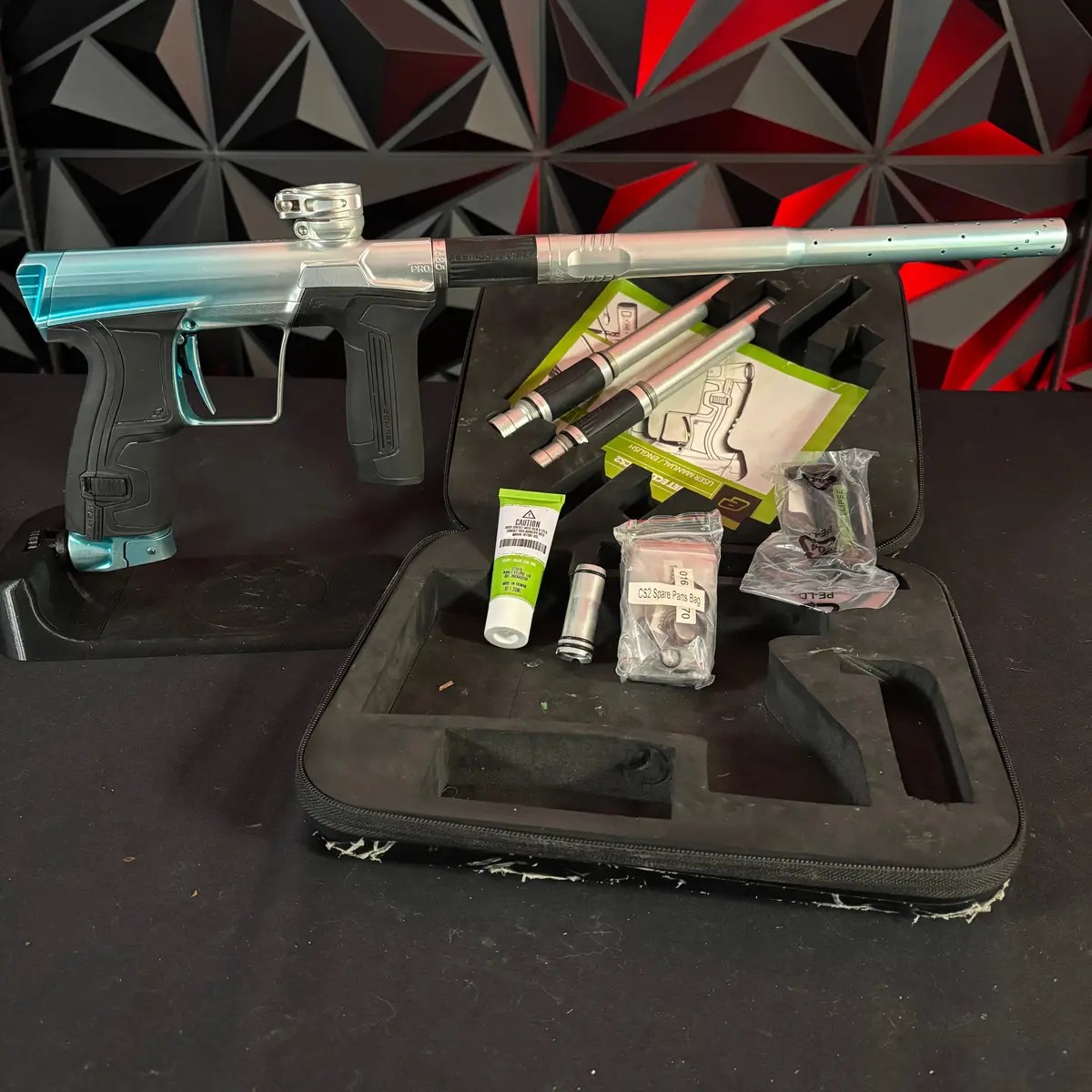 Used Planet Eclipse Cs2 Pro Paintball Gun - Teal/Silver Fade 1