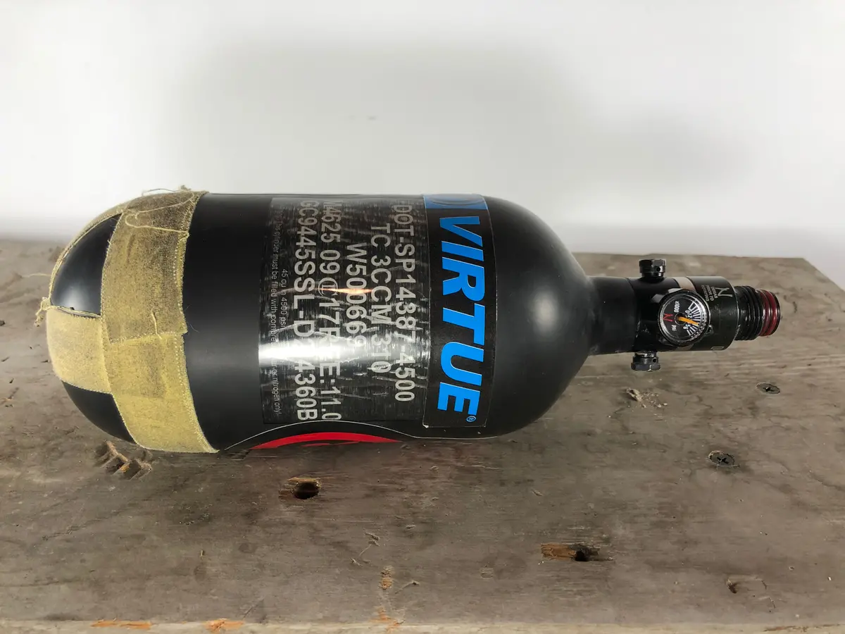 Used Ninja Paintball Tank 45/4500 Sl2 Pro V2 Reg - Cerakote Black 1