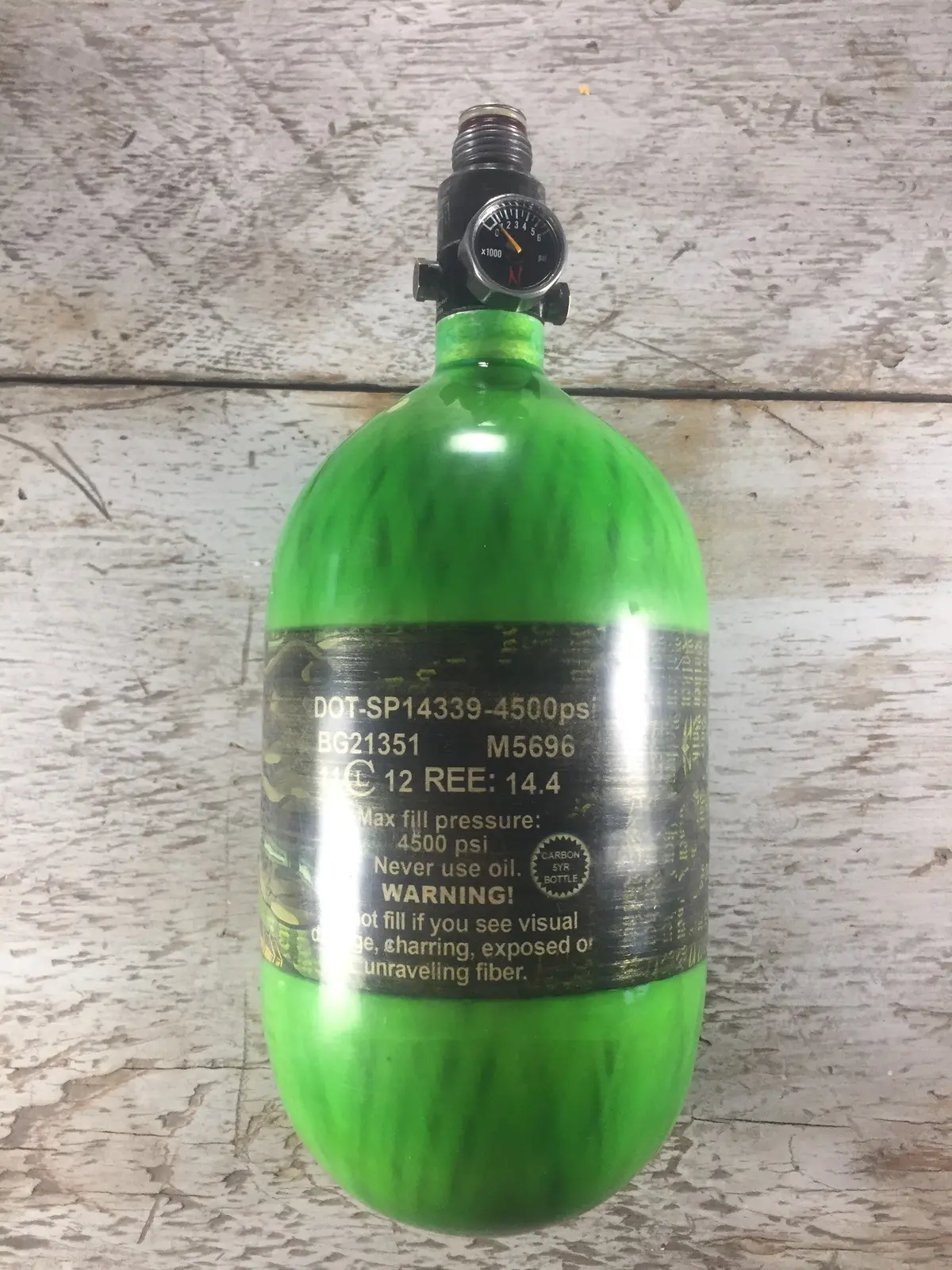 Used Valken Tank - 68/4500 W/ Ninja Regulator - Green 1