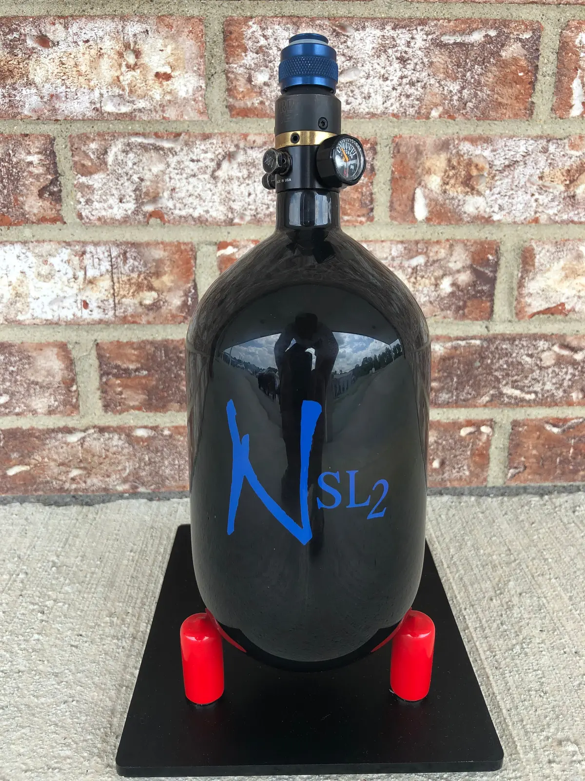 Used Ninja Sl2 68/4500 Paintball Tank - Black W/ Blue 1