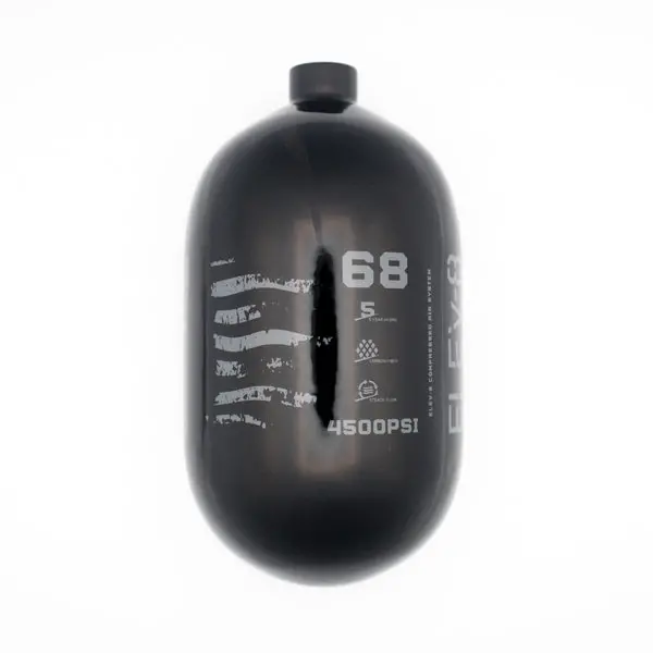 Elev-8 68Ci/4500Psi Air Tank Bottle Only - Gloss Black/Pewter Flag 1