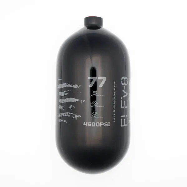 Elev-8 77Ci/4500Psi Air Tank Bottle Only - Gloss Black/Pewter Flag 1