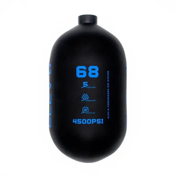 Elev-8 68Ci/4500Psi Air Tank Bottle Only - Matte Black/Blue Elev-8 Logo 1
