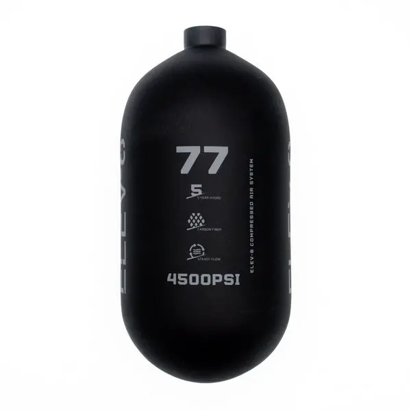 Elev-8 77Ci/4500Psi Air Tank Bottle Only - Matte Black/Pewter Elev-8 Logo 1
