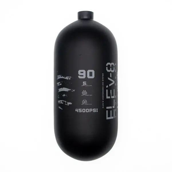 Elev-8 90Ci/4500Psi Air Tank Bottle Only - Matte Black/Pewter Flag 1