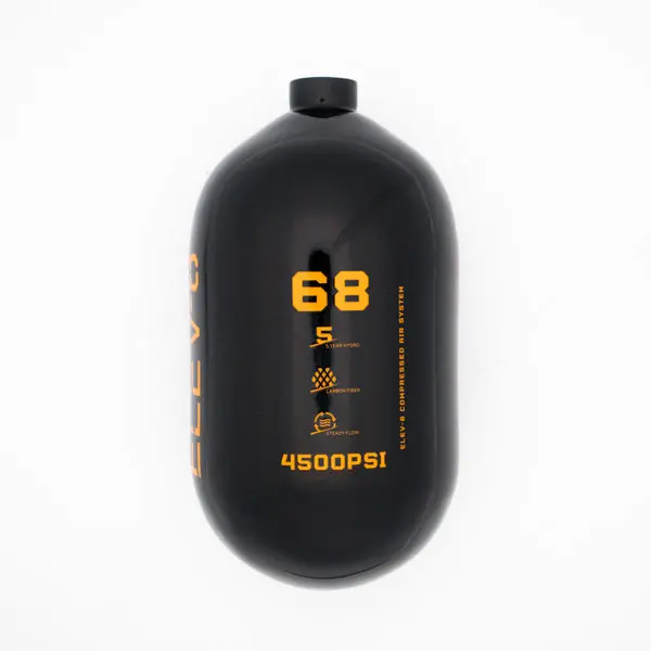 Elev-8 68Ci/4500Psi Air Tank Bottle Only - Gloss Black/Orange Elev-8 Logo 1