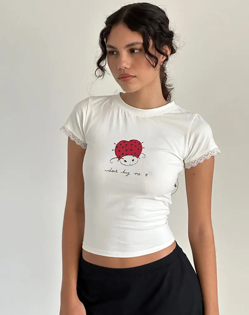 Izzy Baby Tee In Off White 'Dont Bug Me' 1