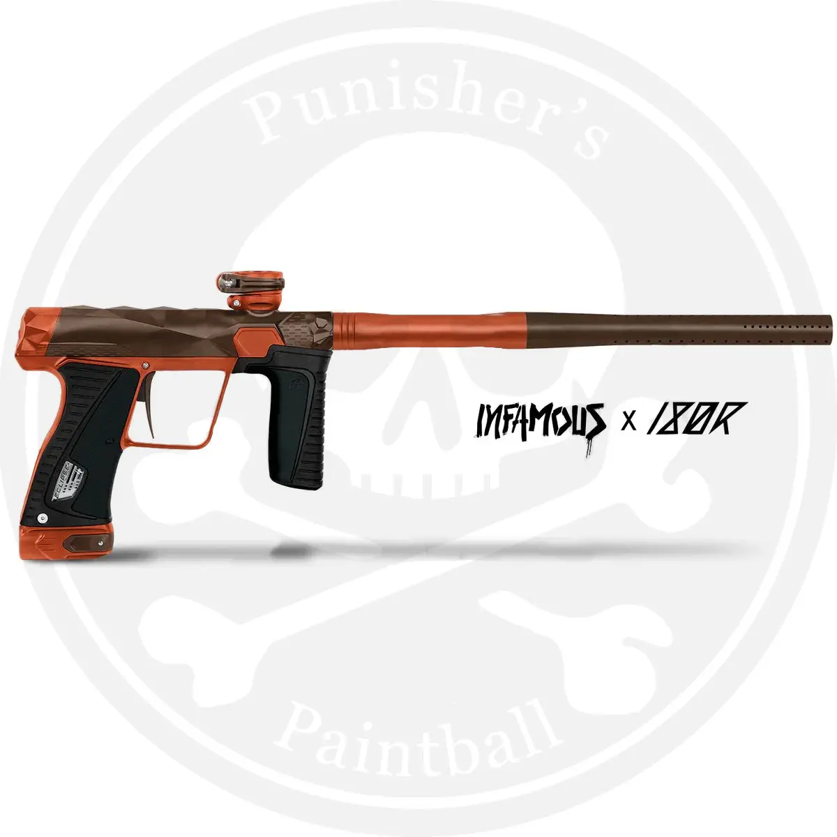Infamous Limited Edition Diamond Skull 180R Paintball Gun - Brown/Orange 1
