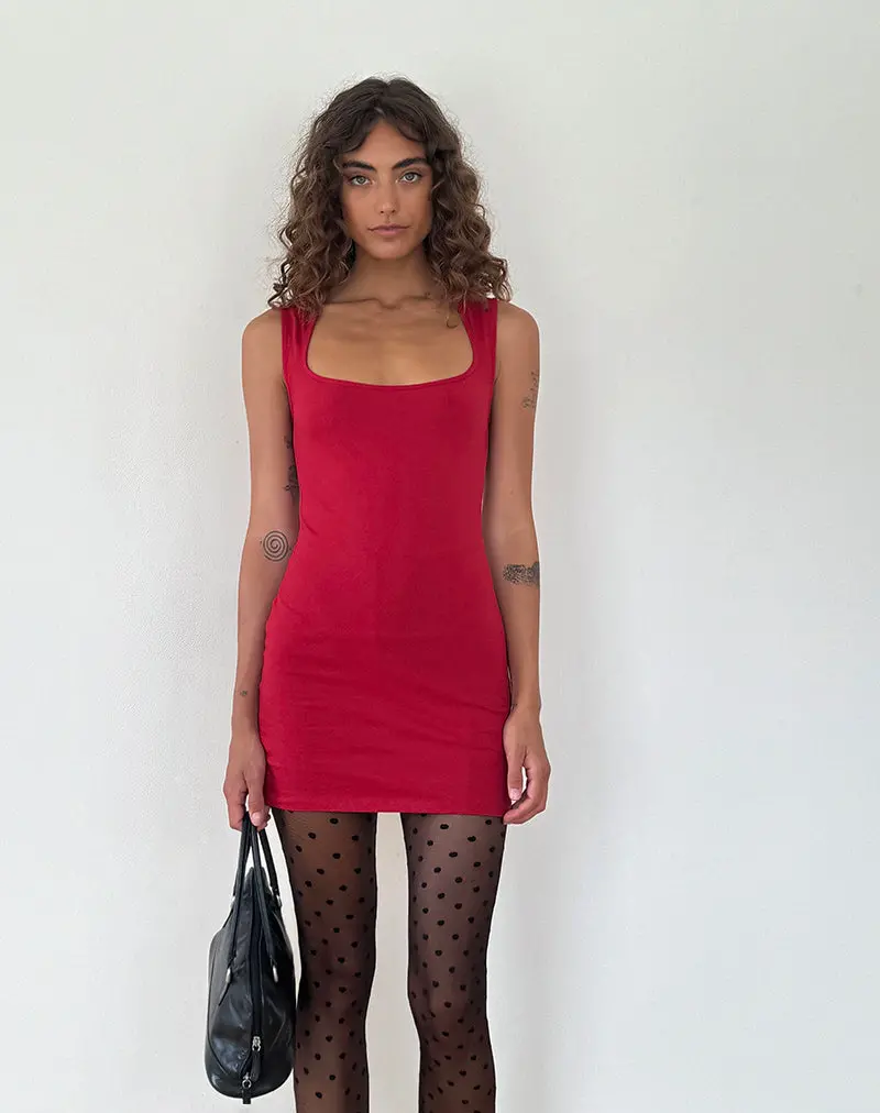 Jinsuen Bodycon Mini Dress In Adrenaline Red 1