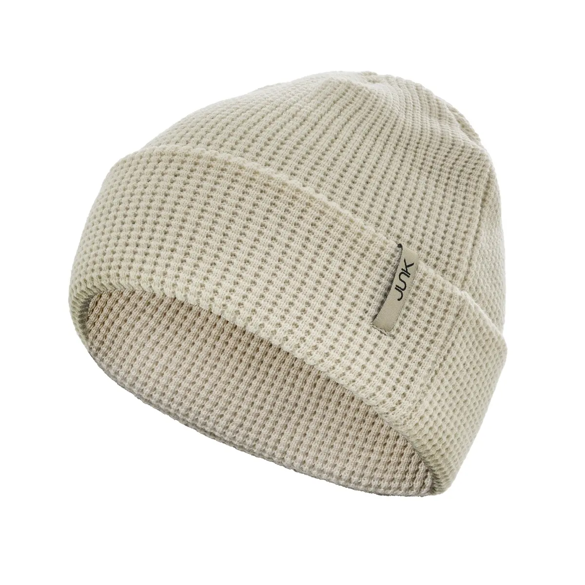 Bone White Waffle Knit Beanie 1