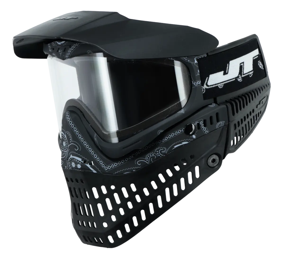Jt Proflex Paintball Mask - Le Bandana Series - Black W/ Clear & Smoke Lens 1