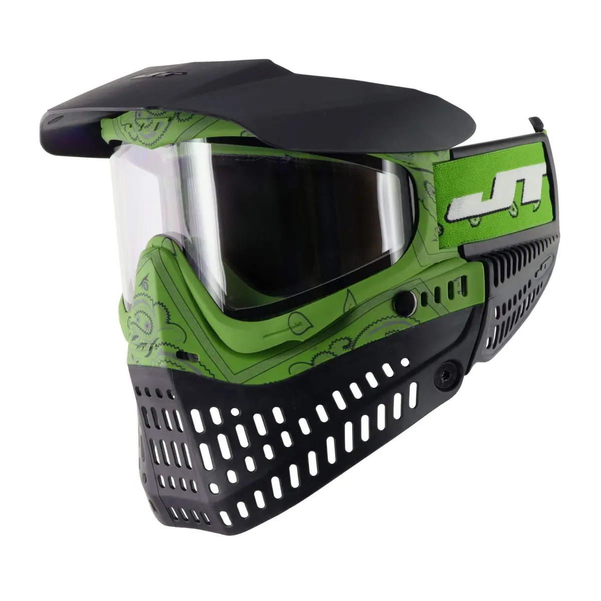Jt Proflex Paintball Mask - Le Bandana Series - Slime Green W/ Clear Lens Only 1