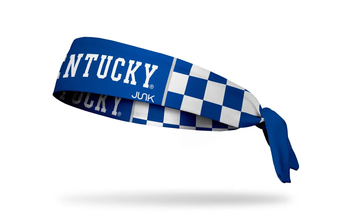 University Of Kentucky: Checkered Royal Flex Tie Headband 1