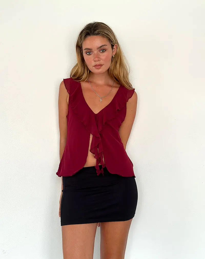 Leviosa Butterfly Top In Deep Burgundy 1