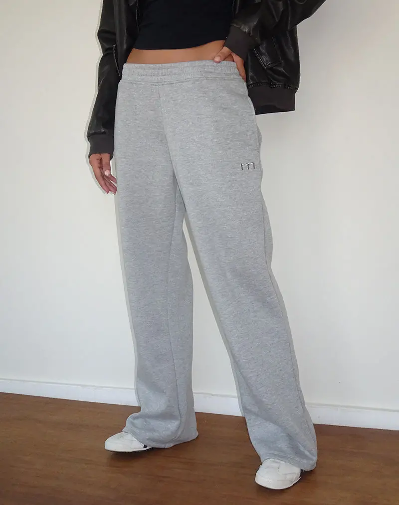 Loose Jogger In Grey Marl With M Embroidery 1