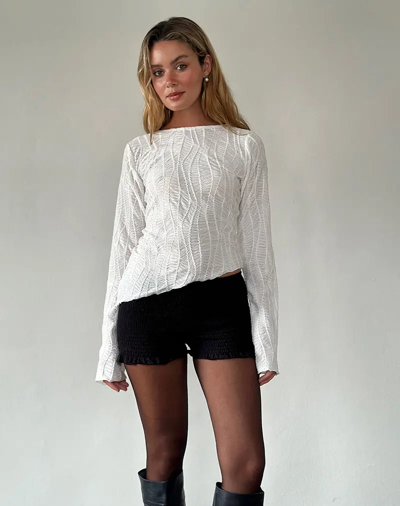 Lucca Ripple Top Jacquard White 1
