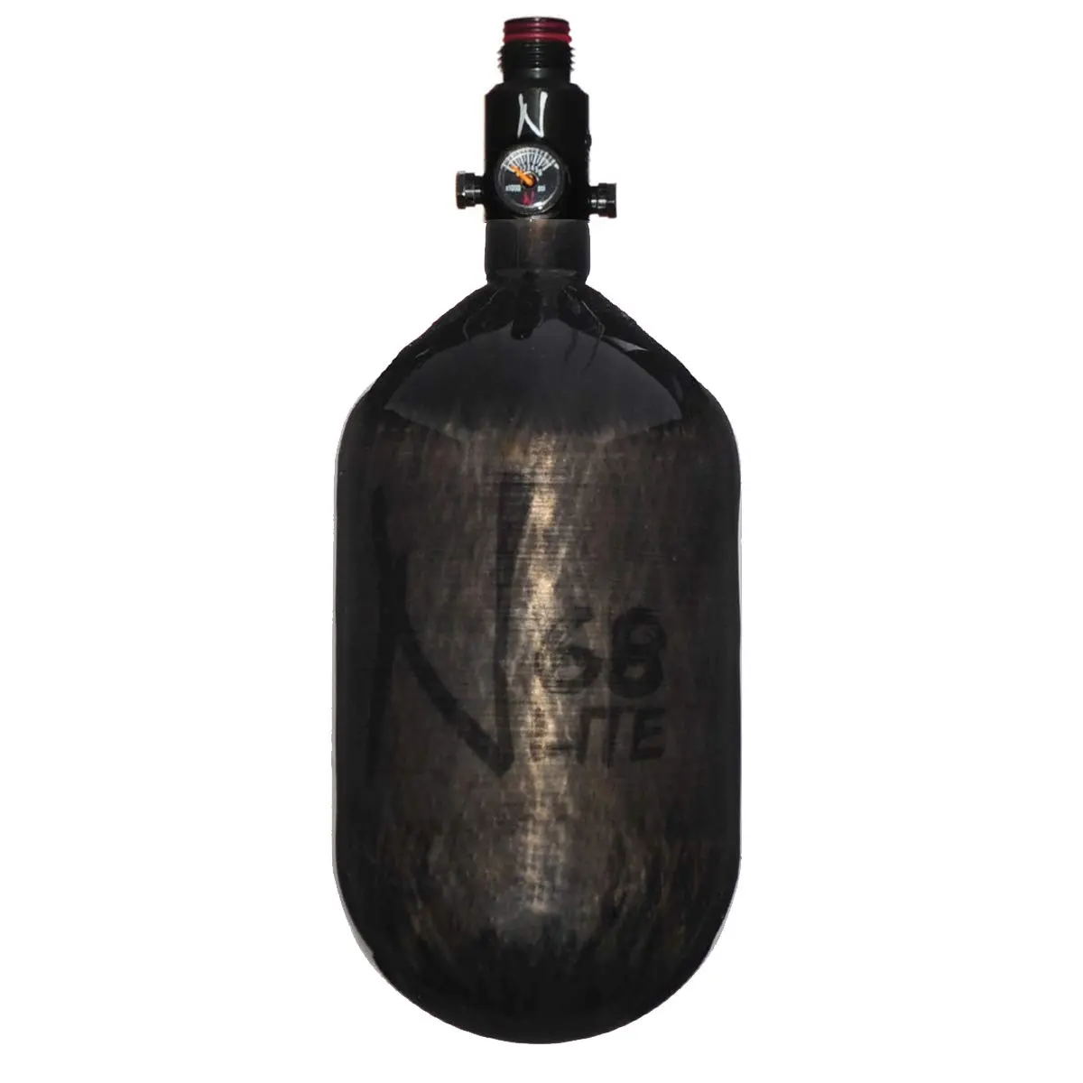 Ninja Carbon Fiber Lite 68/4500 Paintball Tank - Translucent Black - Pro V2 Reg 1
