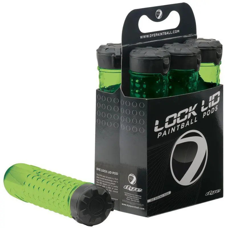 Dye Lock Lid Paintball Pods 6 Pack - Lime 1