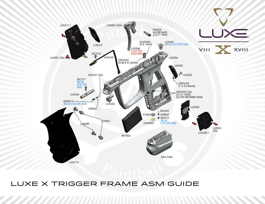 Dlx Luxe X Trigger Frame System Parts Picker - Pick The Part You Need! 1