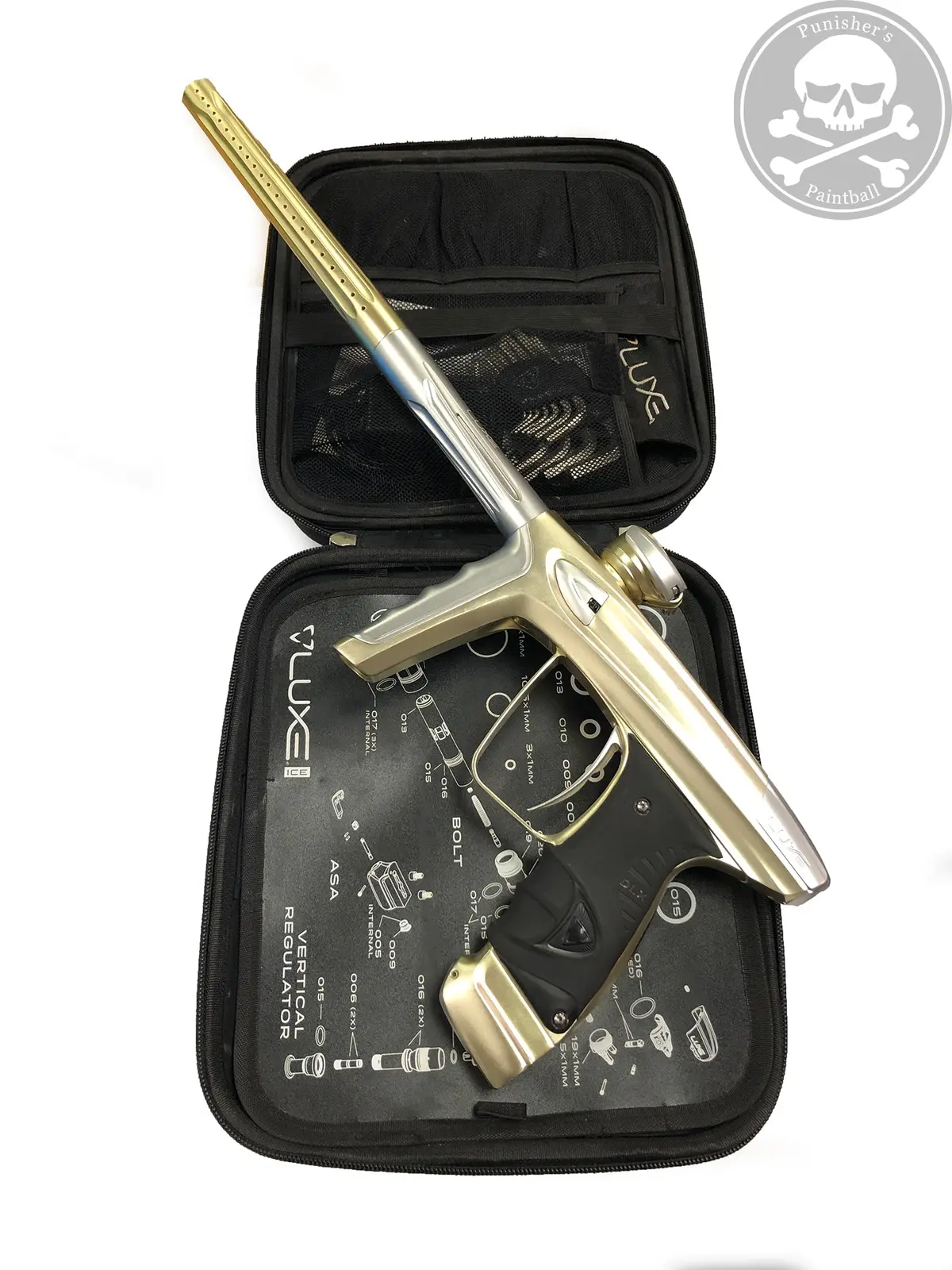 Used Dlx Luxe Ice Paintball Gun - Gold/Silver 1