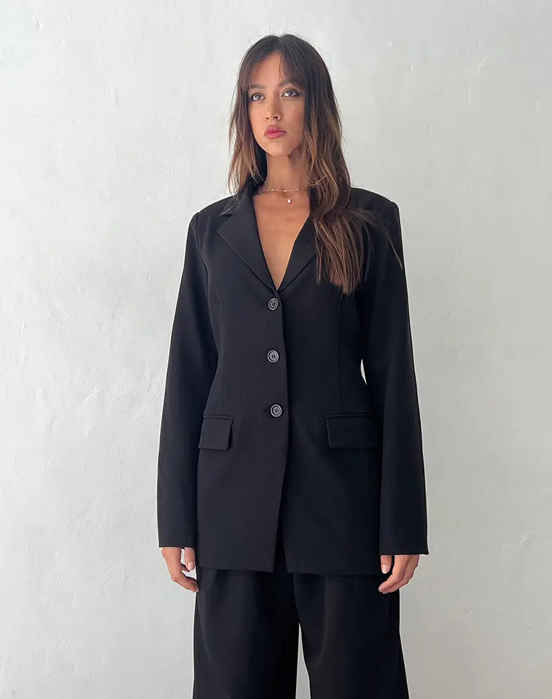 Malana Slim Fit Blazer In Tailoring Black 1