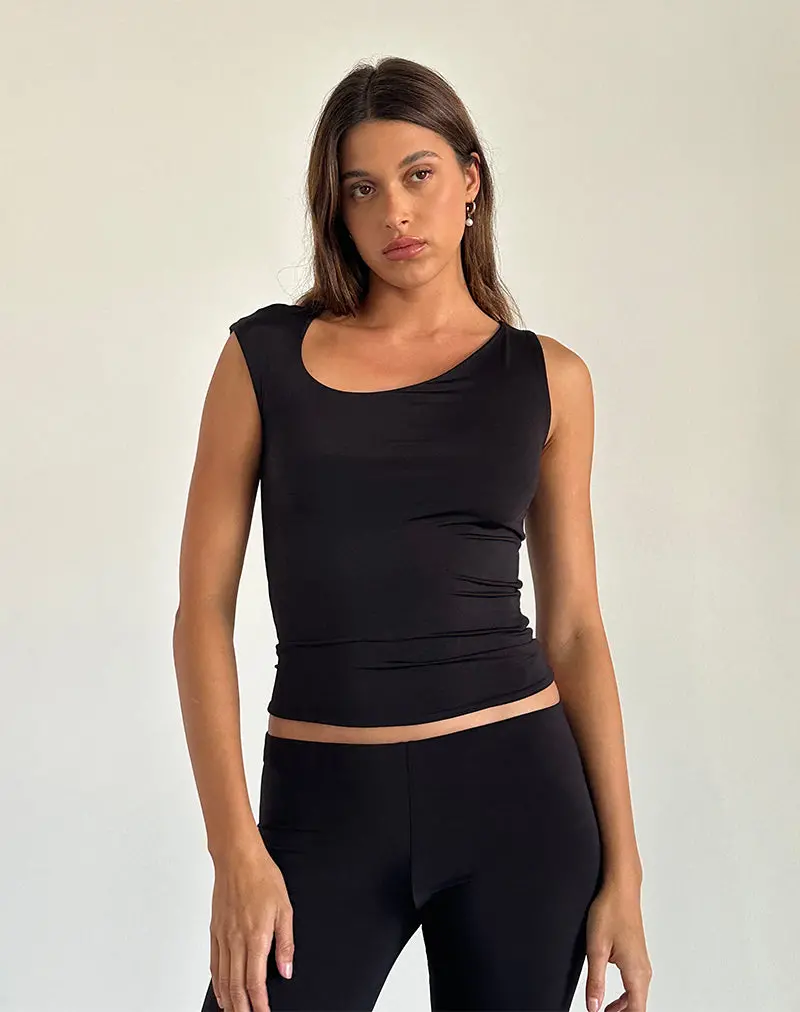 Marcie Asymmetric Top In Slinky Black 1
