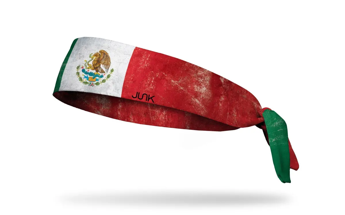 Mexico Grunge Flag Flex Tie Headband 1