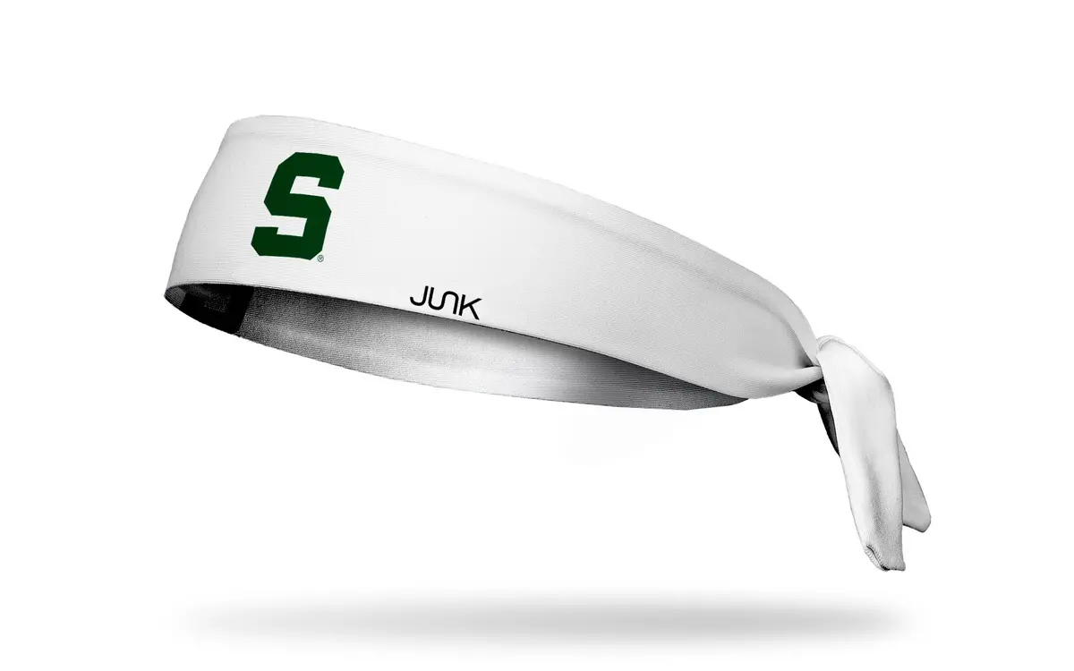 Michigan State University: S Logo White Flex Tie Headband 1