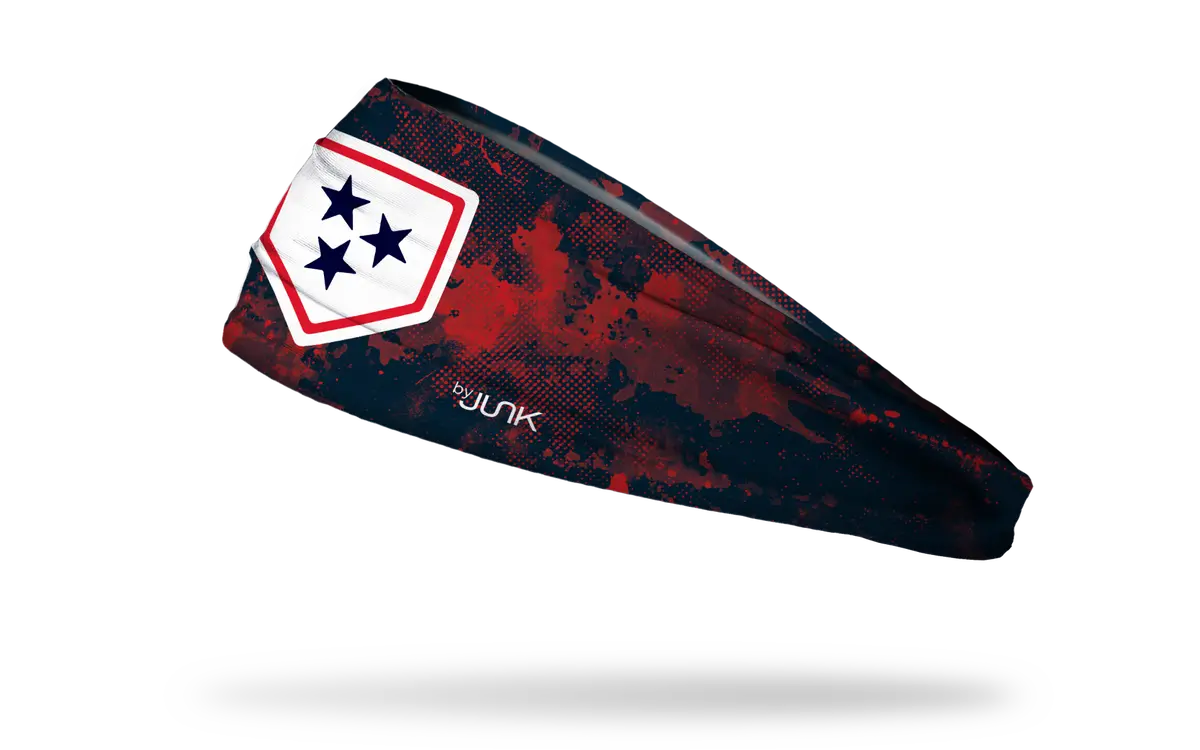 Nashville Sounds: Red Navy Grunge Big Bang Lite Headband 1