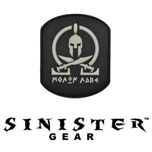 Sinister Gear "Molon Labe (Come And Take) Pendant" Pvc Patch - Swat (Glows In The Dark) 1