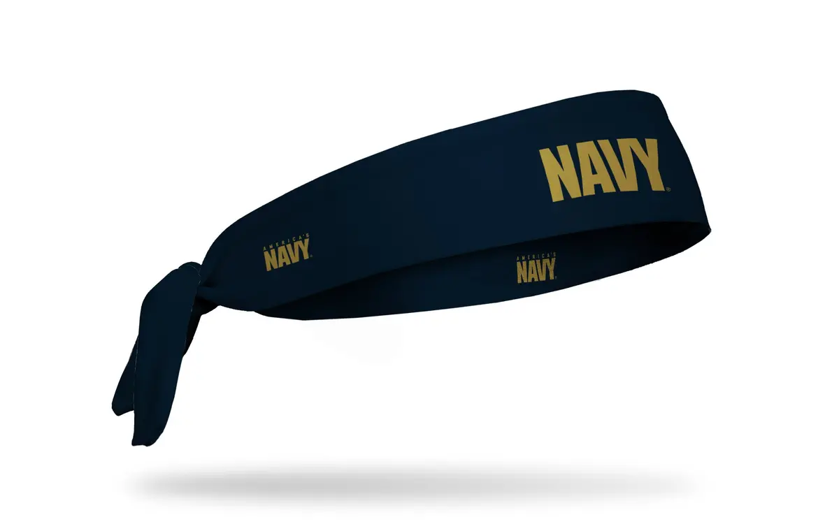 Navy: Wordmark Navy Flex Tie Headband 1