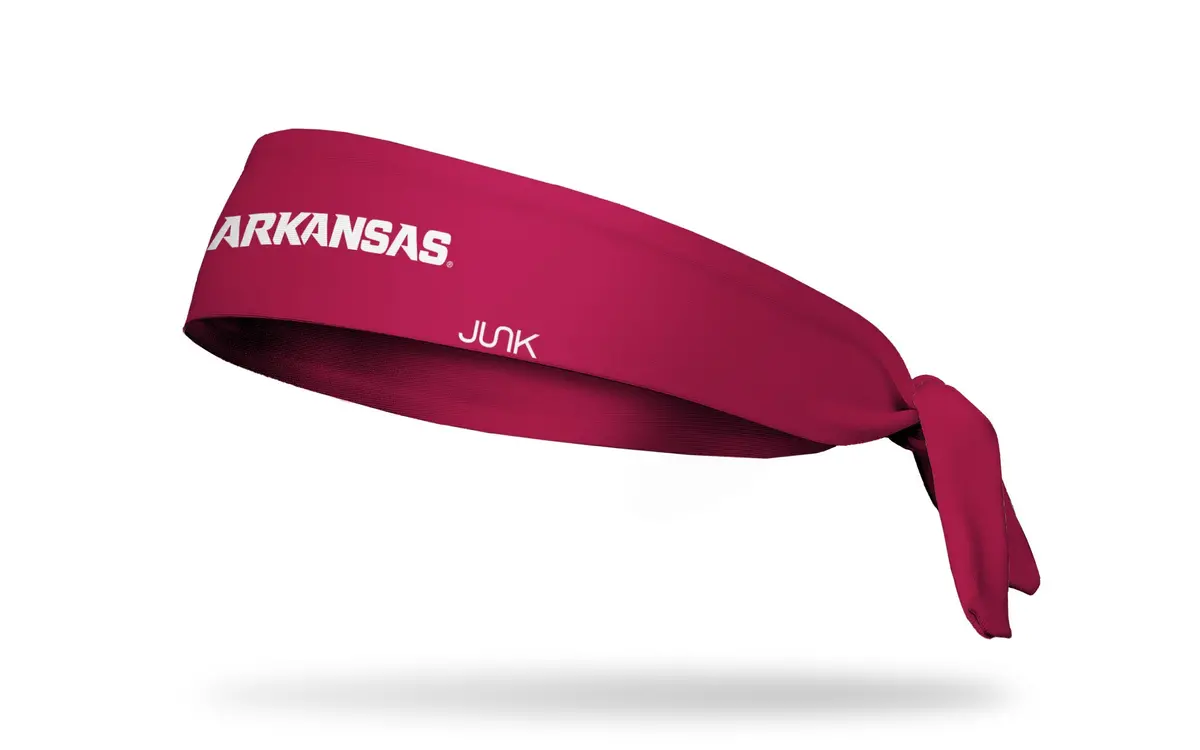 University Of Arkansas: Wordmark Cardinal Flex Tie Headband 1