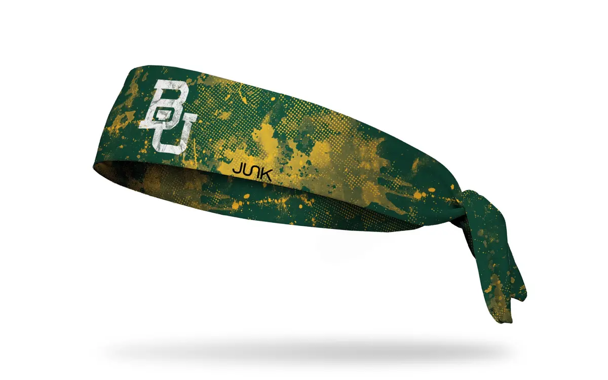 Baylor University: Grunge Green Flex Tie Headband 1