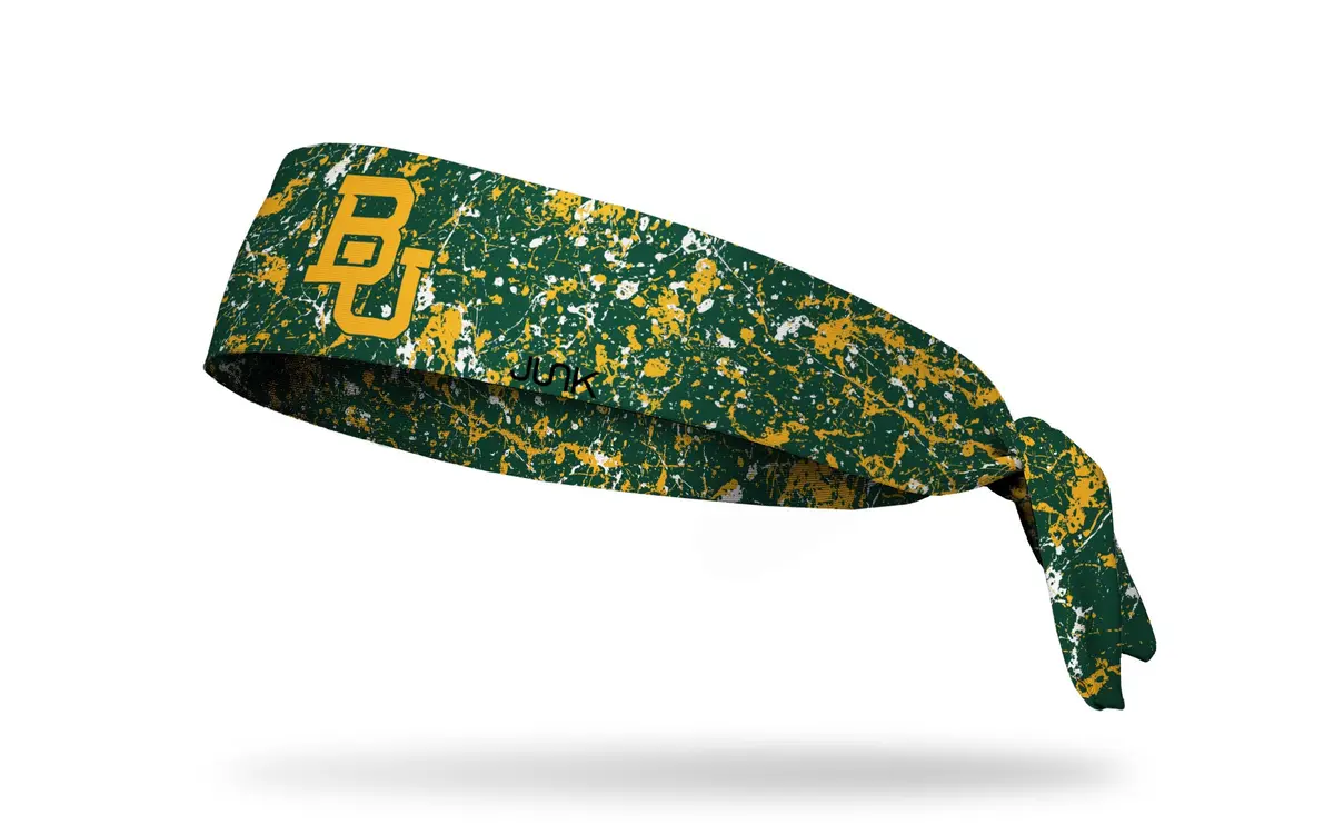 Baylor University: Splatter Green Flex Tie Headband 1