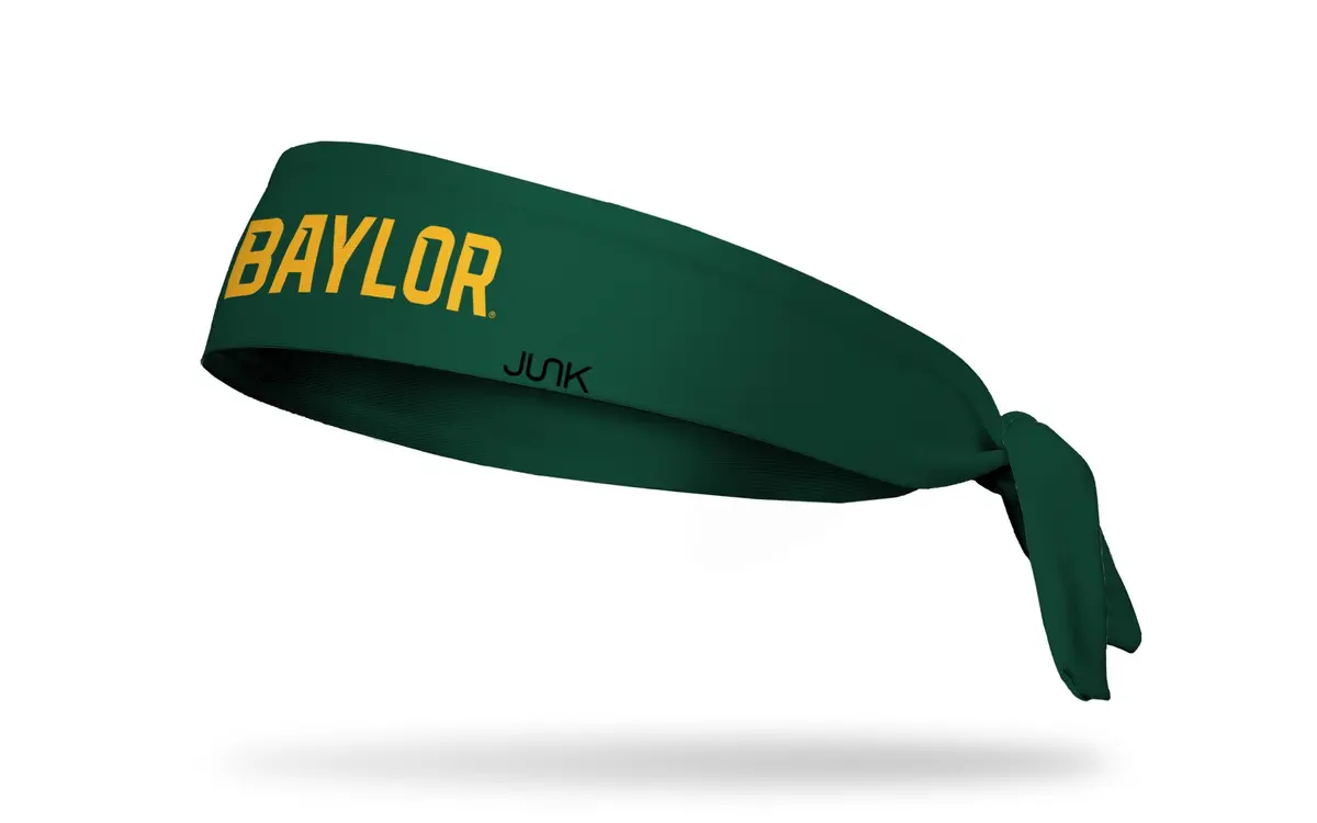 Baylor University: Wordmark Green Flex Tie Headband 1