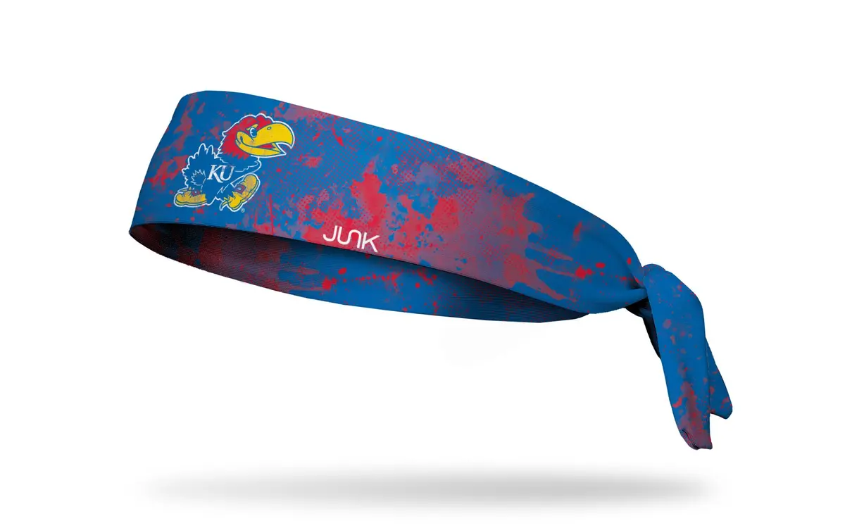 University Of Kansas: Grunge Royal Flex Tie Headband 1