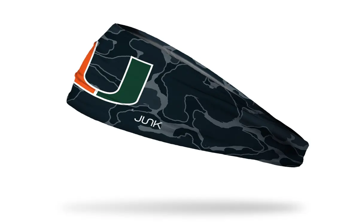 University Of Miami: Camo Black Big Bang Lite Headband 1